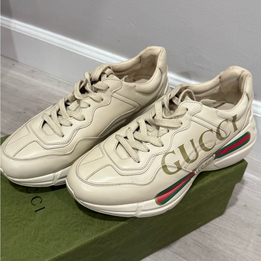 Gucci Cream Athletic Shoes